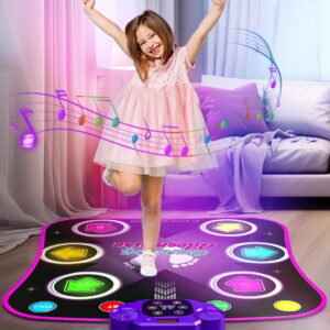 Beefunni Dance Mat for Kids, Light up Dancing Pad with Wireless Bluetooth Music Game Mat, Birthday Gift for Girls & Boys Ages 3-6 Years Old