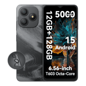 Blackview Wave 9C Unlocked Android Phones, Android 15 Cell Phone Unlocked, 6.56" Smartphones, 12+128GB/2TB，13MP+8MP，5000mAh，Fingerprint/Face ID, Black