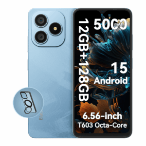 Blackview Wave 9C Unlocked Android Phones, Android 15 Cell Phone Unlocked, 6.56" Smartphones, 12+128GB/2TB，13MP+8MP，5000mAh，Fingerprint/Face ID, BLue