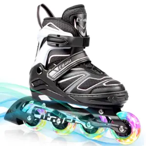 Cifaisi Adjustable Inline Skates with Illuminating Wheels for Kids, Adults, Girls and Boys,Size 3-5