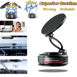 DnxnIaIfy Phone Holder,Vacuum Magnetic Cell Phone Holder for Car In-vehicle dashboard centre console 360°Folding Suction Cup Household Lazy Holder for Multi-Purpose Scenes