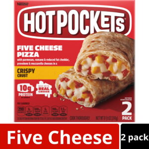 Hot Pockets Five Cheese Pizza Snacks in a Crispy Crust, 2 Count Frozen Sandwiches 8.5 oz