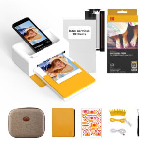 KODAK Dock Plus 4PASS Instant Photo Printer (4x6 inches) + 50 Sheets Gift Bundle