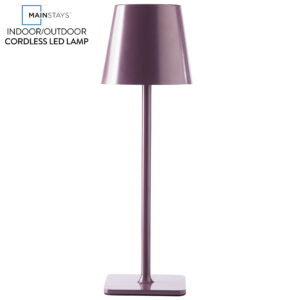 Mainstays 13-Inch Rechargeable Table Lamp, Enchanting Purple Finish