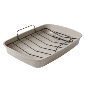 Mainstays 18.9" Non-Stick Carbon Steel Speckle Roaster Pan & Wire Rack Gauge on 0.5mm Thickness