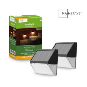 Mainstays 8 Lumen Solar LED Step and Deck Light, 2 Pack
