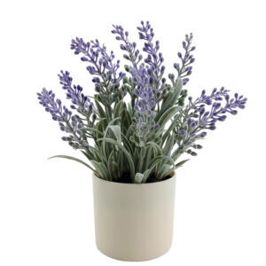 Mainstays 8.5-inch Indoor Purple Lavender Artificial Flower in Plastic Pot.