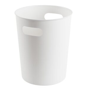 Mainstays Basic White Plastic Bathroom Trash Can 2.64 Gallon