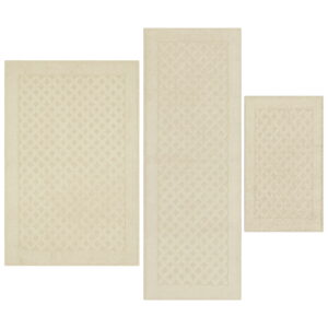 Mainstays Dylan Solid Diamond Olefin Beige Indoor Rug Set, 3-Piece Accent Rug Set