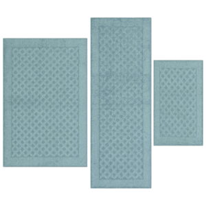 Mainstays Dylan Solid Diamond Olefin Blue Indoor Rug Set, 3-Piece Accent Rug Set