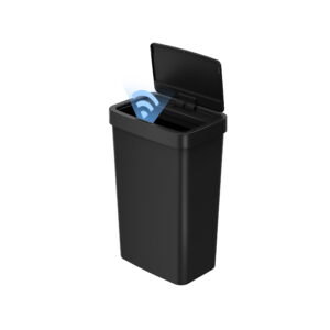 Mainstays Kitchen Automatic Trash Can, 13.2 Gallon Plastic Motion Sensor Garbage Bin, Black