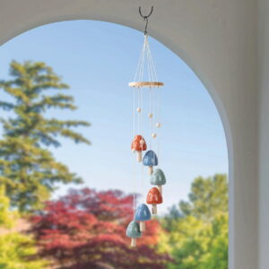 Mainstays Outdoor 29"H Mushroom Ceramic Wind Chime, 1.4 lb weight