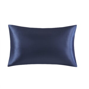 Mainstays Satin Pillowcase – Standard – Navy Blue – Frizz Control & Cooling Comfort – 1 Pack