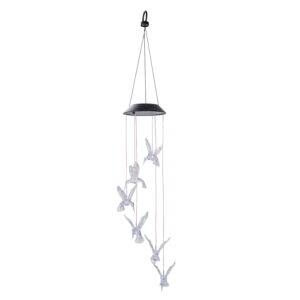Mainstays Solar Hummingbird Outdoor Mobile with Color-Changing LED Lights, Weather-Resistant