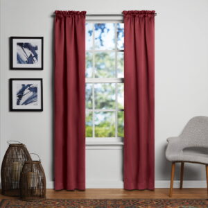 Mainstays Solid Blackout Curtain Panel Pair, Set of 2, Red, 30"W x 84"L