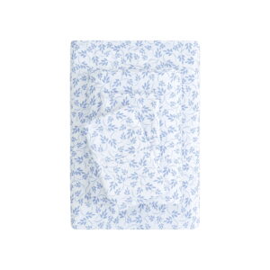 Mainstays Super Soft Brushed Microfiber Bed Sheet Set, Light Blue Leaves, Full, 4 Piece