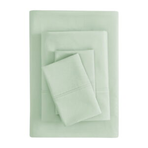 Mainstays Super Soft Brushed Microfiber Bed Sheet Set, Light Green, King, 4 Piece