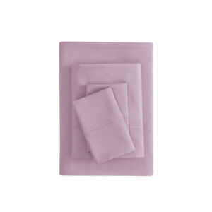 Mainstays Super Soft Brushed Microfiber Bed Sheet Set, Light Purple, King, 4 Piece