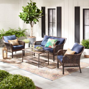 Mainstays Tuscany Ridge 4 Piece Conversation Set, Blue