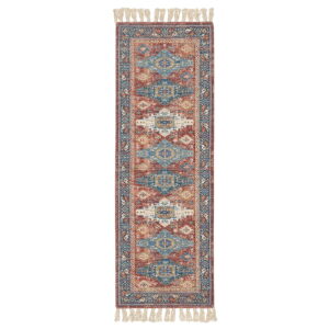 Mainstays Wexford Vintage Low Pile Stain/Fade Resistant Machine Washable Indoor Red Runner Rug, 20” x 60”