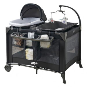 Pamo Babe 4-in-1 Baby Playard with Bassinet & Changing Table for Newborn