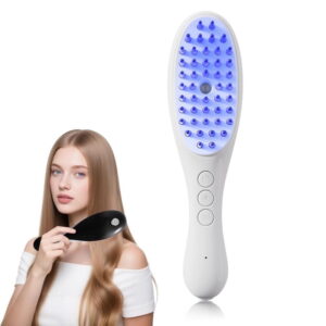 QOPR Electric Scalp Massager,Scalp Massage Comb,Scalp Massager Hair Growth With Red & Blue Light/ Vibration / Hydrating Design,Mother & Wife Christmas Gift,Black