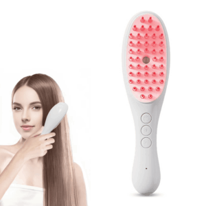 QOPR Electric Scalp Massager,Scalp Massage Comb,Scalp Massager Hair Growth With Red & Blue Light/ Vibration / Hydrating Design,Mother & Wife Christmas Gift,White