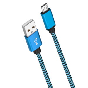 ROFAY 15' Micro USB to Micro USB Cable, Blue, Single Piece