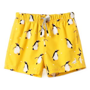 SURF CUZ Boys Swim Trunks with Boxer Brief Liner Toddler Boy Stretch Swimsuit Shorts Quick Dry Swimming Trunks Bathing Suit