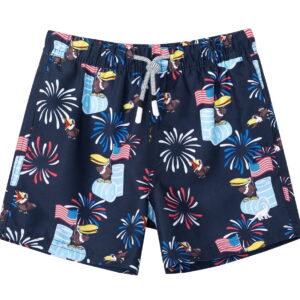 SURF CUZ Boys Swim Trunks with Boxer Brief Liner Toddler Boy Stretch Swimsuit Shorts Quick Dry Swimming Trunks Bathing Suit