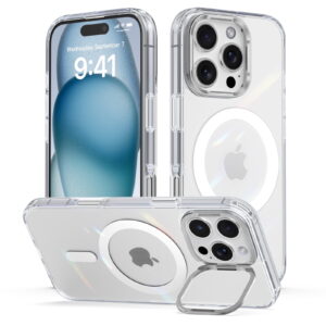 TOPVISION Phone Case for iPhone 16 Pro with Camera Stand, Drop Proof Durable Protective Case Cover for iPhone 16, Compatible with MagSafe