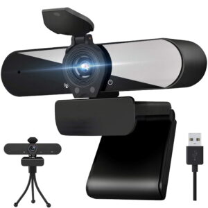 Webcam HD 1080p Web Camera, USB PC Computer Webcam with Microphone, Laptop Desktop Full HD Camera Video Webcam 360 Degree Widescreen, Pro Streaming Webcam for Recording,...